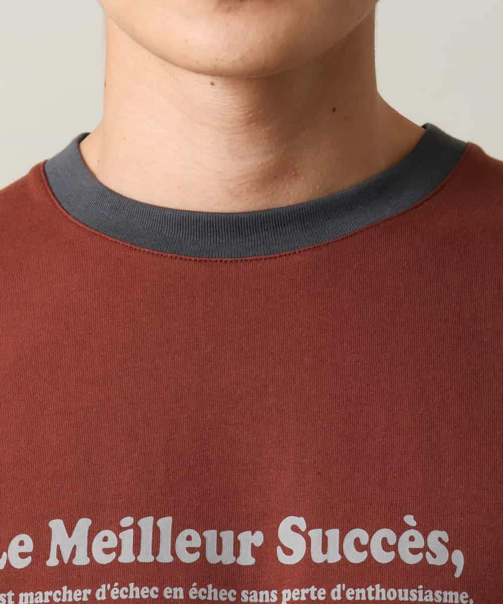KHKHV73034 a.v.v MEN(アー・ヴェ・ヴェ) 【接触冷感】ミニロゴ トリムTシャツ ブラウン