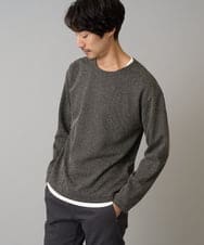 KHKJA04044 a.v.v MEN(アー・ヴェ・ヴェ) 【イージーケア毛玉になりにくい】シャンブレーフェイクレイヤードカットソー【洗濯機で洗える】 ブラック