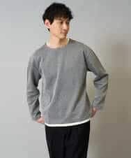 KHKJA04044 a.v.v MEN(アー・ヴェ・ヴェ) 【イージーケア毛玉になりにくい】シャンブレーフェイクレイヤードカットソー【洗濯機で洗える】 グレー