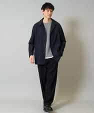 KHKJA04044 a.v.v MEN(アー・ヴェ・ヴェ) 【イージーケア毛玉になりにくい】シャンブレーフェイクレイヤードカットソー【洗濯機で洗える】 ブラック