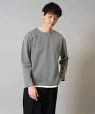 KHKJA04044 a.v.v MEN(アー・ヴェ・ヴェ) 【イージーケア毛玉になりにくい】シャンブレーフェイクレイヤードカットソー【洗濯機で洗える】 ブラック