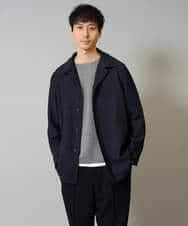 KHKJA04044 a.v.v MEN(アー・ヴェ・ヴェ) 【イージーケア毛玉になりにくい】シャンブレーフェイクレイヤードカットソー【洗濯機で洗える】 ブラック