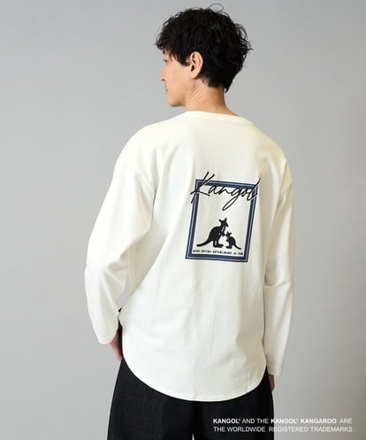 KHKJA19059 a.v.v MEN KANGOLスクエアプリントロングシルエットカットソー