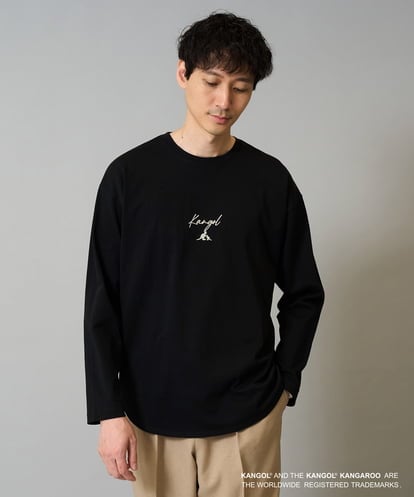 KHKJA19059 a.v.v MEN KANGOLスクエアプリントロングシルエットカットソー