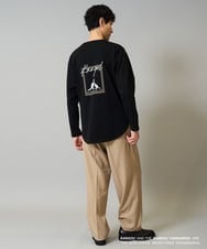 KHKJA19059 a.v.v MEN(アー・ヴェ・ヴェ) KANGOLスクエアプリントロングシルエットカットソー ブラック