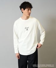 KHKJA19059 a.v.v MEN(アー・ヴェ・ヴェ) KANGOLスクエアプリントロングシルエットカットソー ブラック