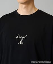 KHKJA19059 a.v.v MEN(アー・ヴェ・ヴェ) KANGOLスクエアプリントロングシルエットカットソー ブラック