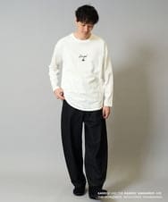 KHKJA19059 a.v.v MEN(アー・ヴェ・ヴェ) KANGOLスクエアプリントロングシルエットカットソー ブラック