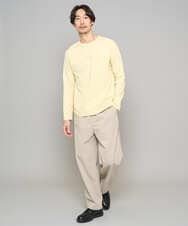 KHKJA29034 a.v.v MEN(アー・ヴェ・ヴェ) ミニロゴセミワイドシルエットカットソー ライトイエロー