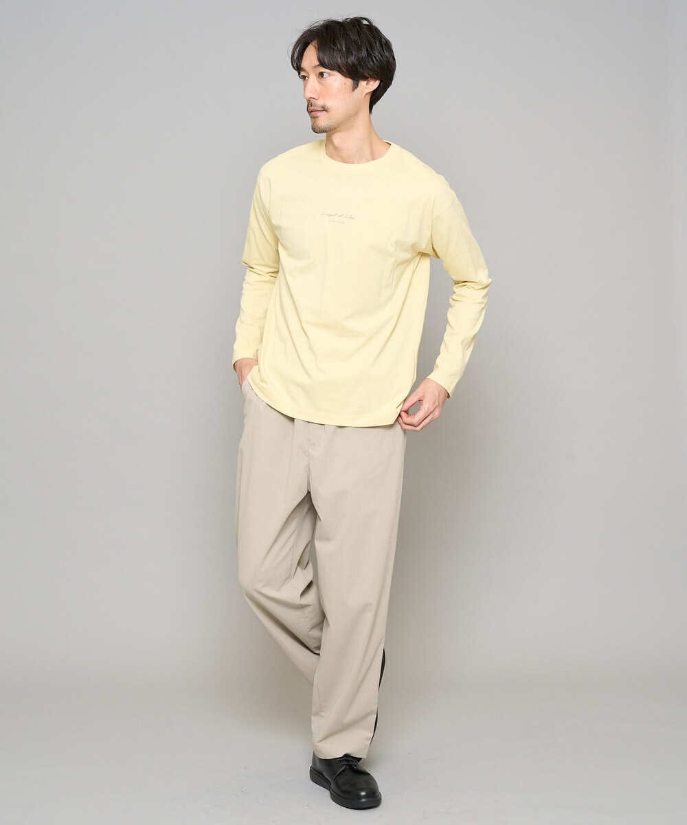 KHKJA29034 a.v.v MEN(アー・ヴェ・ヴェ) ミニロゴセミワイドシルエットカットソー ライトイエロー