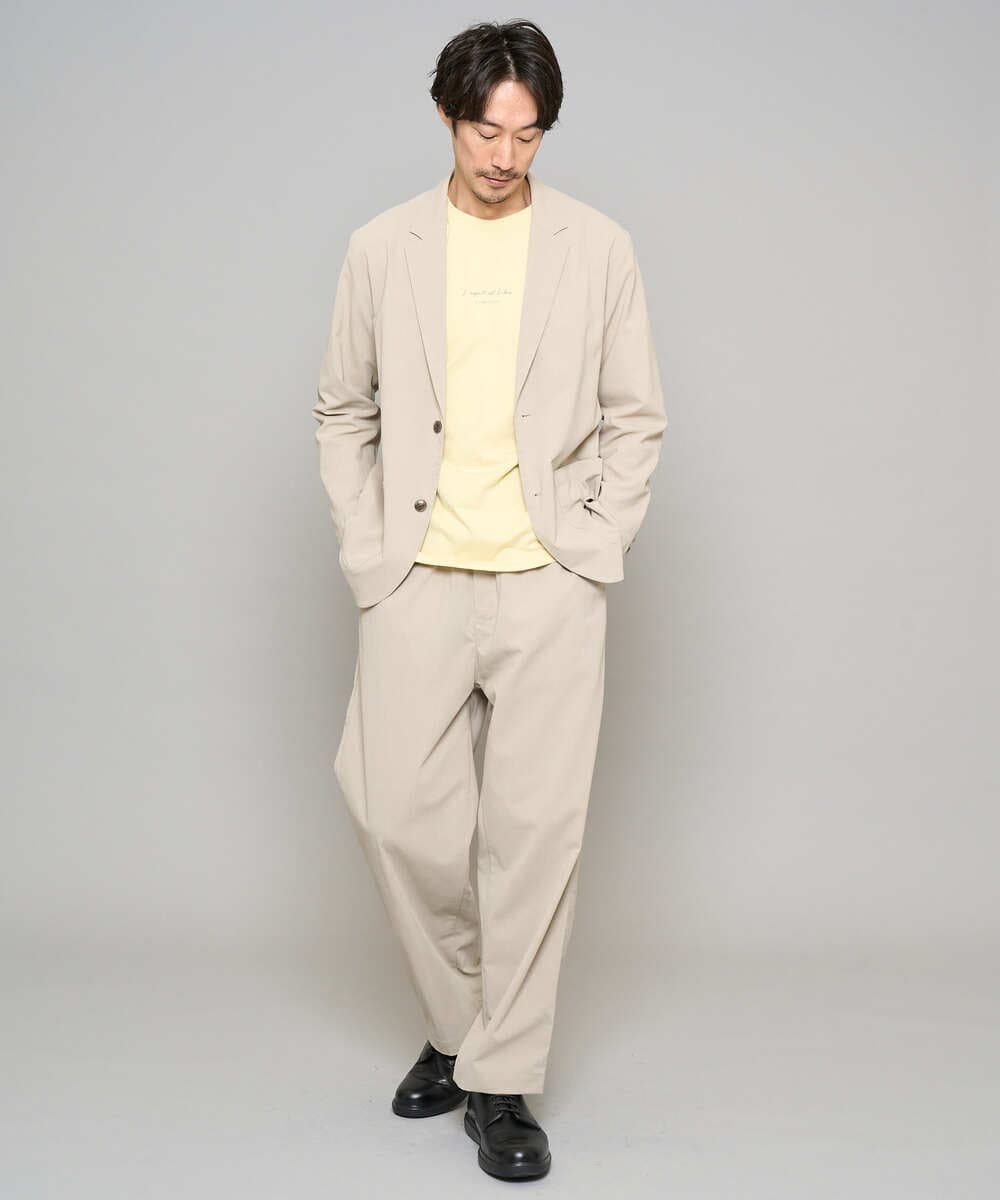 KHKJA29034 a.v.v MEN(アー・ヴェ・ヴェ) ミニロゴセミワイドシルエットカットソー ライトイエロー