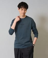KHKJA29034 a.v.v MEN(アー・ヴェ・ヴェ) ミニロゴセミワイドシルエットカットソー ダークグリーン