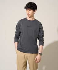 KHKJA29034 a.v.v MEN(アー・ヴェ・ヴェ) ミニロゴセミワイドシルエットカットソー ダークグレー