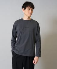 KHKJA29034 a.v.v MEN(アー・ヴェ・ヴェ) ミニロゴセミワイドシルエットカットソー ダークグレー
