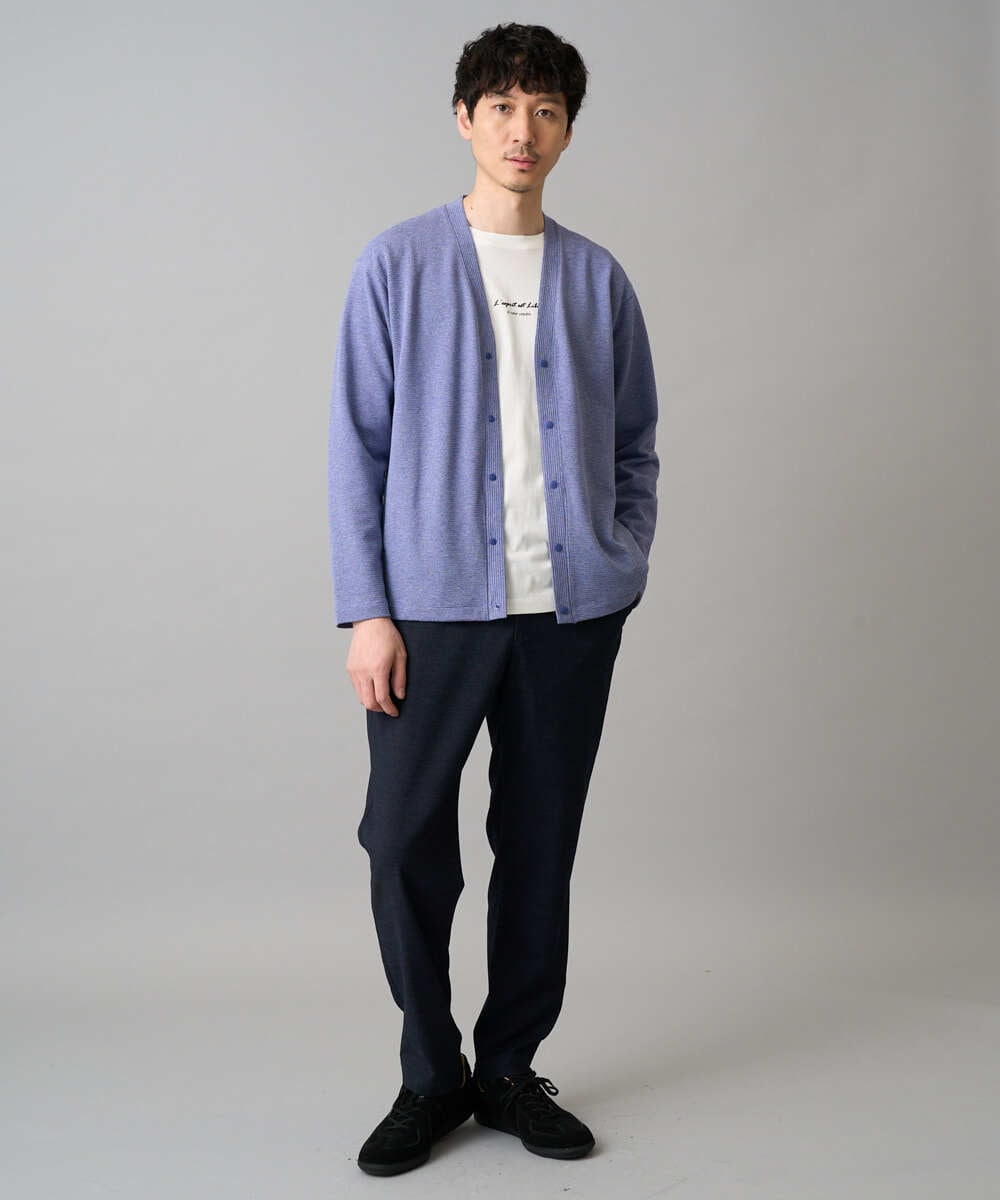 KHKJA29034 a.v.v MEN(アー・ヴェ・ヴェ) ミニロゴセミワイドシルエットカットソー ブラック