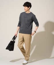 KHKJA29034 a.v.v MEN(アー・ヴェ・ヴェ) ミニロゴセミワイドシルエットカットソー ブラック