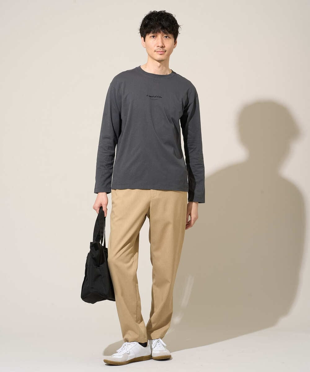 KHKJA29034 a.v.v MEN(アー・ヴェ・ヴェ) ミニロゴセミワイドシルエットカットソー ブラック