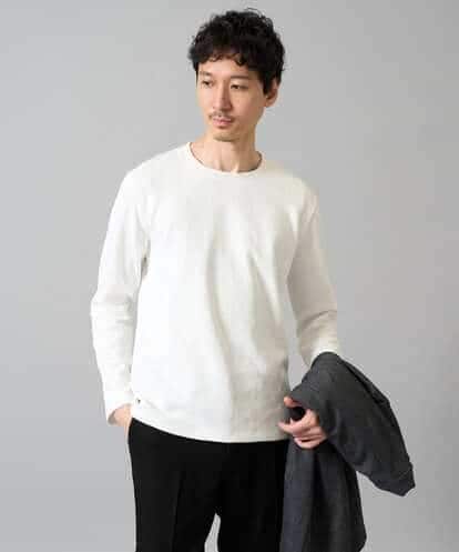 KHKJA71044 a.v.v MEN 【イージーケア/洗濯機で洗える】幾何ジャカードクルーネックＴシャツ〈SMART SERIES〉