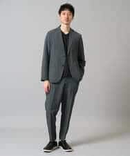 KHKJA72044 a.v.v MEN(アー・ヴェ・ヴェ) 【イージーケア/毛玉になりにくい】ダイヤジャカードＶネックスマートＴシャツ〈SMART SERIES〉 ブラック
