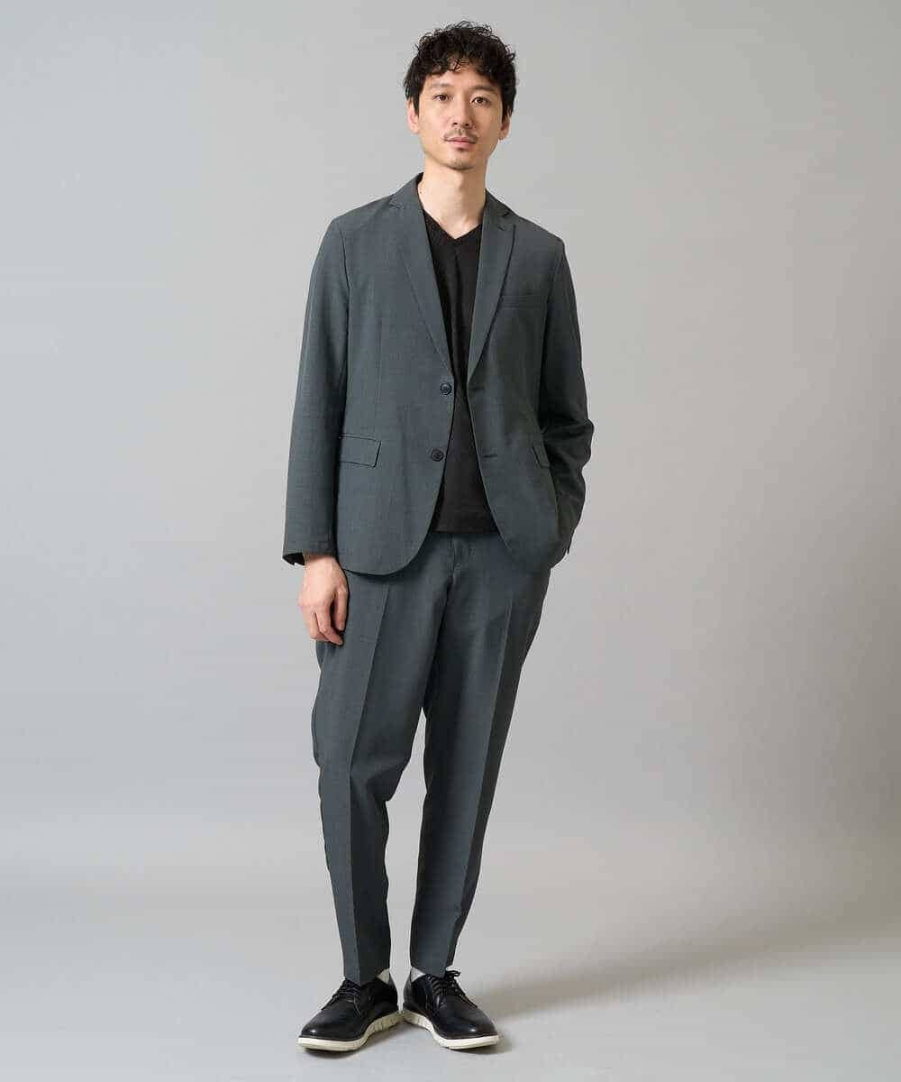 KHKJA72044 a.v.v MEN(アー・ヴェ・ヴェ) 【イージーケア/毛玉になりにくい】ダイヤジャカードＶネックスマートＴシャツ〈SMART SERIES〉 ブラック