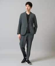 KHKJA72044 a.v.v MEN(アー・ヴェ・ヴェ) 【イージーケア/毛玉になりにくい】ダイヤジャカードＶネックスマートＴシャツ〈SMART SERIES〉 ブラック
