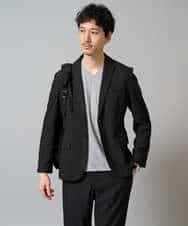 KHKJA72044 a.v.v MEN(アー・ヴェ・ヴェ) 【イージーケア/毛玉になりにくい】ダイヤジャカードＶネックスマートＴシャツ〈SMART SERIES〉 ブラック