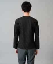 KHKJA72044 a.v.v MEN(アー・ヴェ・ヴェ) 【イージーケア/毛玉になりにくい】ダイヤジャカードＶネックスマートＴシャツ〈SMART SERIES〉 ブラック
