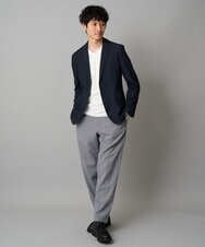 KHKJA73044 a.v.v MEN(アー・ヴェ・ヴェ) 【雑誌MonoMax11月号掲載】針抜きジャカードＶネックＴシャツ【洗濯機で洗える/毛玉になりにくい】通勤/ビジネス/ジャケット〈ON/OFF SERIES〉 ブラック