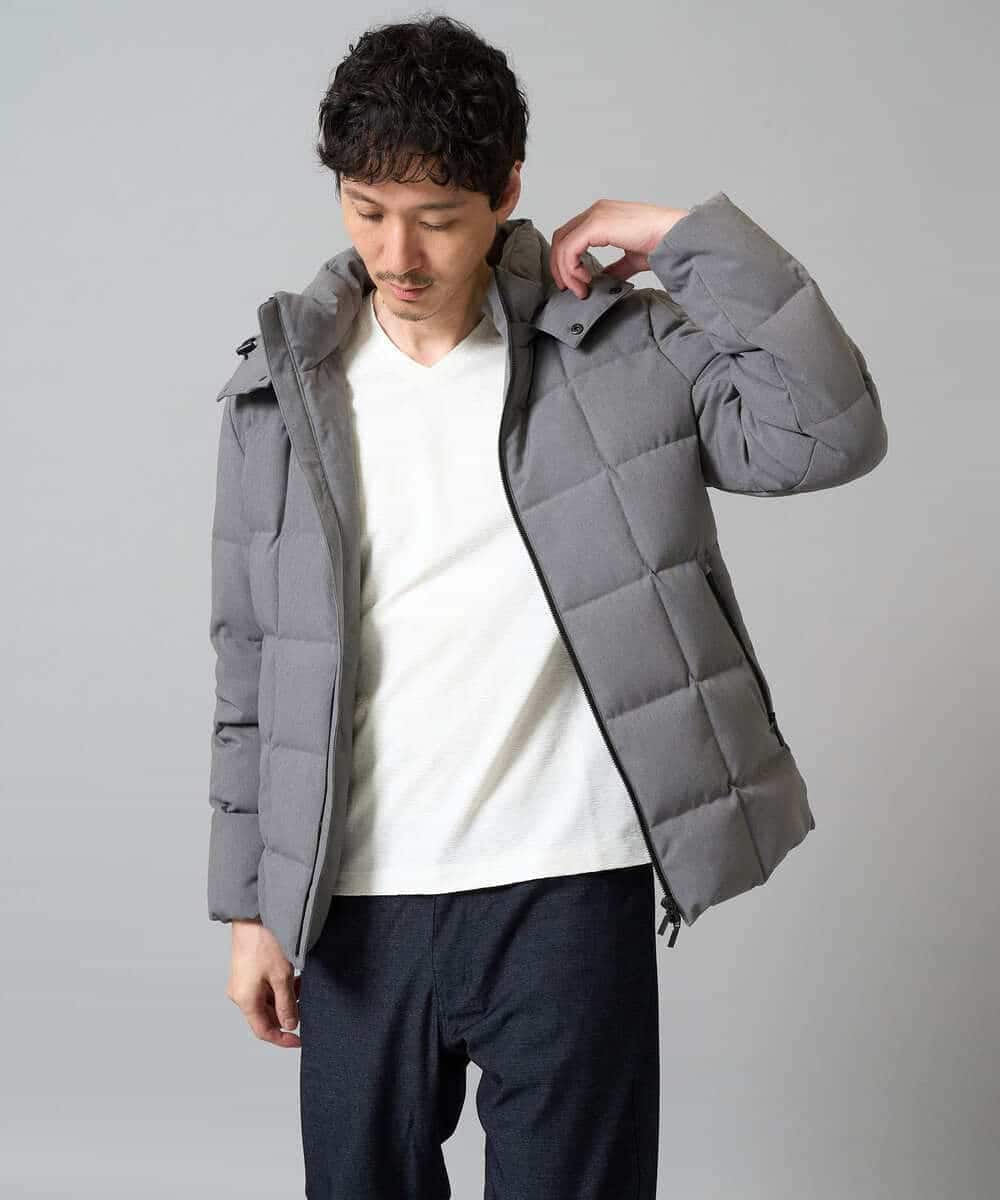 KHKJA73044 a.v.v MEN(アー・ヴェ・ヴェ) 【イージーケア/毛玉になりにくい】針抜きジャカードＶネックＴシャツ〈SMART SERIES〉【洗濯機で洗える】 ブラック