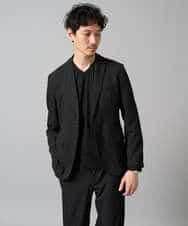 KHKJA73044 a.v.v MEN(アー・ヴェ・ヴェ) 【イージーケア/毛玉になりにくい】針抜きジャカードＶネックＴシャツ〈SMART SERIES〉【洗濯機で洗える】 ブラック