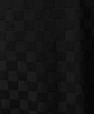 KHKJA75044 a.v.v MEN(アー・ヴェ・ヴェ) 【イージーケア/毛玉になりにくい】ブロックリンクスジャカードクルーネックスマートＴシャツ【洗濯機で洗える】〈SMART SERIES a.v.v〉 ブラック