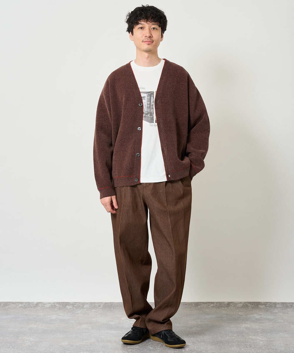 KHKJD11049 a.v.v MEN(アー・ヴェ・ヴェ) フォトプリントワイドシルエットカットソー ホワイト