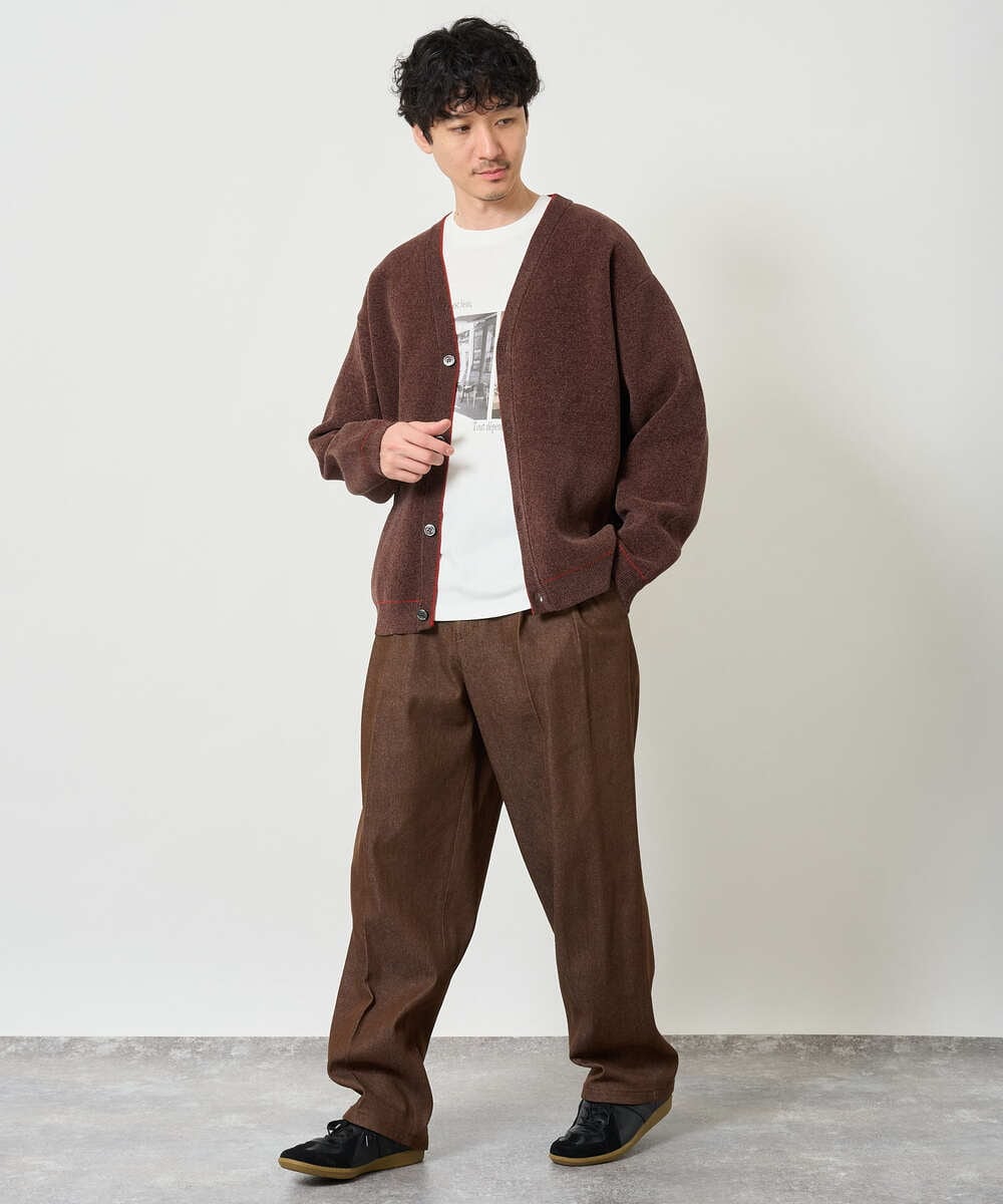 KHKJD11049 a.v.v MEN(アー・ヴェ・ヴェ) フォトプリントワイドシルエットカットソー ホワイト