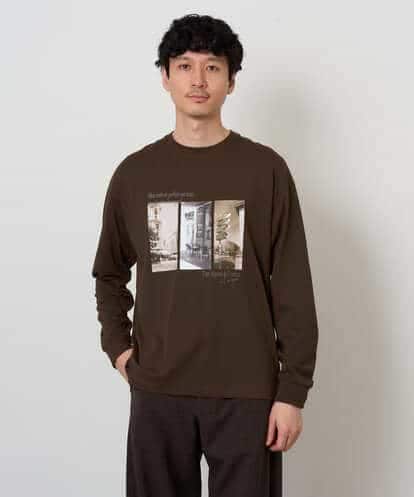 KHKJD11049 a.v.v MEN フォトプリントワイドシルエットカットソー