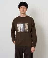 KHKJD11049 a.v.v MEN(アー・ヴェ・ヴェ) フォトプリントワイドシルエットカットソー ブラウン
