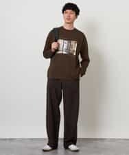 KHKJD11049 a.v.v MEN(アー・ヴェ・ヴェ) フォトプリントワイドシルエットカットソー ホワイト