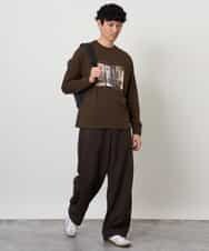 KHKJD11049 a.v.v MEN(アー・ヴェ・ヴェ) フォトプリントワイドシルエットカットソー ホワイト