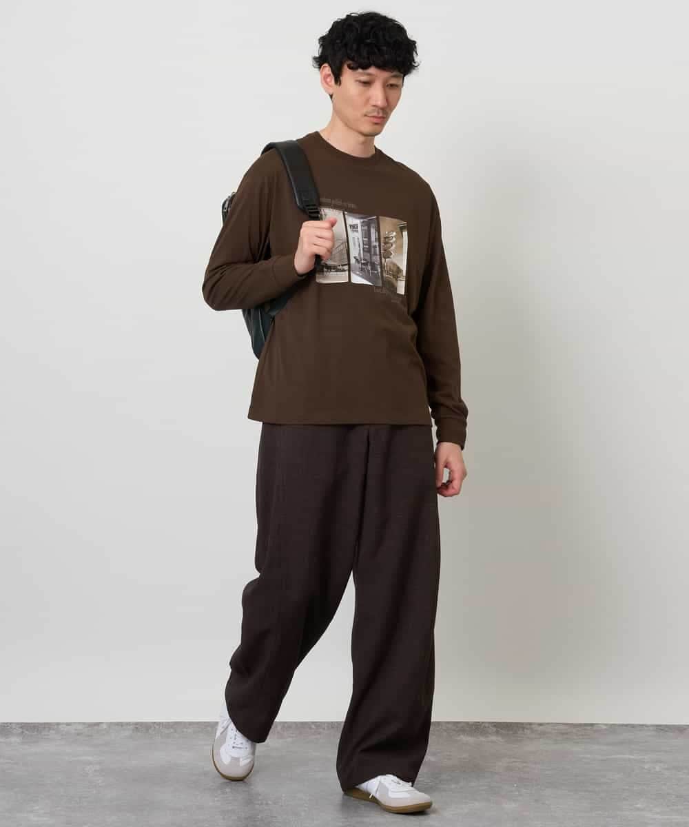KHKJD11049 a.v.v MEN(アー・ヴェ・ヴェ) フォトプリントワイドシルエットカットソー ホワイト
