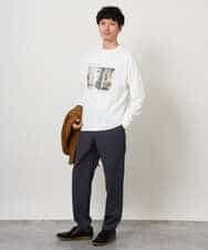 KHKJD11049 a.v.v MEN(アー・ヴェ・ヴェ) フォトプリントワイドシルエットカットソー ホワイト