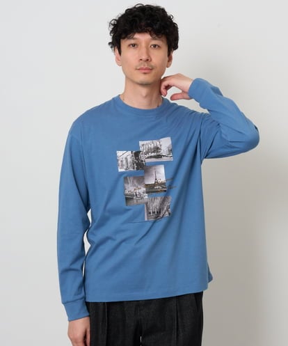 KHKJD12049 a.v.v MEN フォトプリントワイドシルエットカットソー