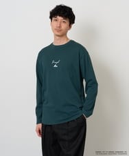 KHKJD19059 a.v.v MEN(アー・ヴェ・ヴェ) KANGOLスクエアプリントロングシルエットカットソー グリーン