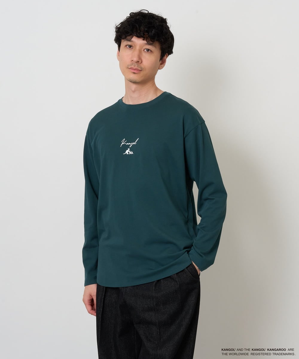 KHKJD19059 a.v.v MEN KANGOLスクエアプリントロングシルエットカットソー