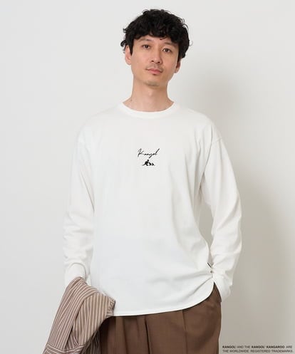 KHKJD19059 a.v.v MEN KANGOLスクエアプリントロングシルエットカットソー