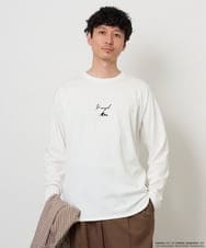 KHKJD19059 a.v.v MEN(アー・ヴェ・ヴェ) KANGOLスクエアプリントロングシルエットカットソー ホワイト