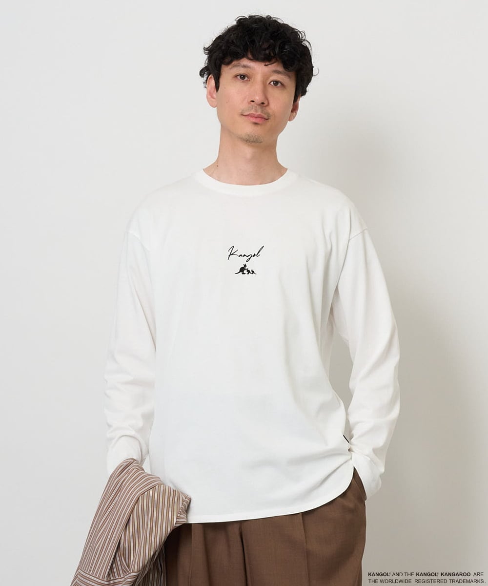 KHKJD19059 a.v.v MEN KANGOLスクエアプリントロングシルエットカットソー