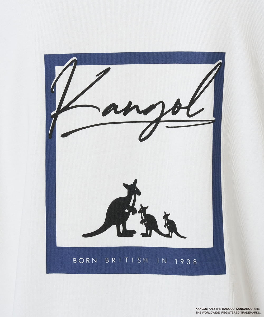 KHKJD19059 a.v.v MEN(アー・ヴェ・ヴェ) KANGOLスクエアプリントロングシルエットカットソー ホワイト