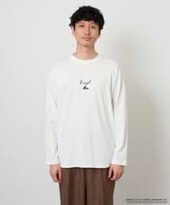 KHKJD19059 a.v.v MEN(アー・ヴェ・ヴェ) KANGOLスクエアプリントロングシルエットカットソー ホワイト