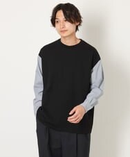 KHKJS09059 a.v.v MEN(アー・ヴェ・ヴェ) バックシャン切り替えカットソー（デザテクシリーズ） ネイビー