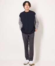 KHKJS09059 a.v.v MEN(アー・ヴェ・ヴェ) バックシャン切り替えカットソー（デザテクシリーズ） ネイビー