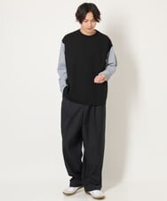 KHKJS09059 a.v.v MEN(アー・ヴェ・ヴェ) バックシャン切り替えカットソー（デザテクシリーズ） ネイビー